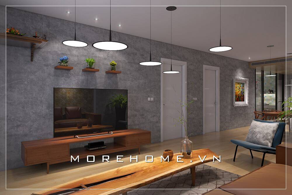 Mẫu kệ ti vi phòng khách chung cư bằng gỗ đẹp, ấn tượng